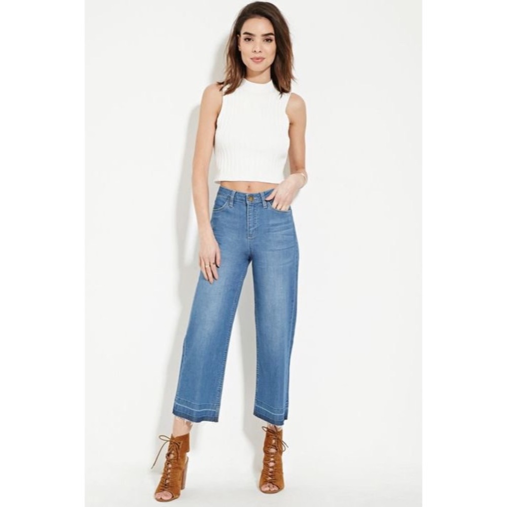 LIFE IN PROGRESS x FOREVER 21 Cropped Jeans